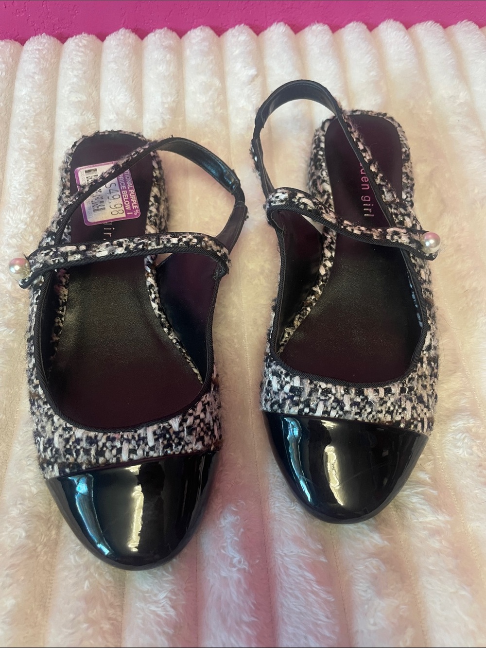 Madden Girl Pearl Ankle Strap Low Heel Flats Size 9